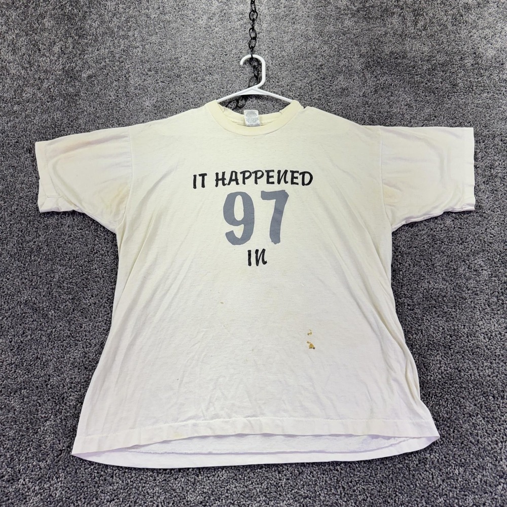 Vtg Fruit Of The Loom Shirt Mens XL White Little League 1997 Baseball Tee